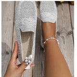 Breakj Summer New Large-Size Round Head Flat-Soled Single Shoes Women Shallow Sports Style Casual Shoes