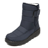 New Winter High-top Plush Boots Water Proof Hook & Loop Plus Velvet Women's Shoes Long Tube Outdoor Snow
