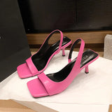 Breakj Version Of Niche Wearing Sandals 2025 New Black French Toe Square Women's Shoes Fairy Temperament High-Heeled