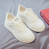 Breakj White Shoes Women 2025 Autumn And Winter New Korean Version Of The Round Breathable Sports Casual Shoes Students Thick-Soled Shoes