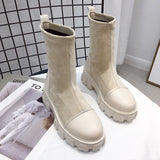 Sock Boots Women 2020 New Punk Gothic Shoes Ankle Boots Platform Shoes Women White Sock