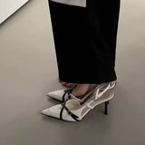 Breakj And Summer 2025 New Products Baotou Sandals Women's Pointed Buckle Simple High-Heeled Shoes Wearing Buckle Fashion Wedding