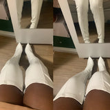 New Plus Size 34-45 Ins Sexy White Over The Knee Boots Women 2020 Thin High Heels Thigh High Lady Boots Shoes