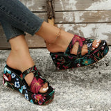 High Quality Shoes Female Rome Wedge Slippers Summer Casual Thick Sole Anti Slip Slippers Comfortable Outdoor Beach