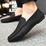 Spring Summer NEW Men's Loafers Comfortable Flat Casual Shoes Men Breathable Moccasins Slip-On Soft Leather Driving