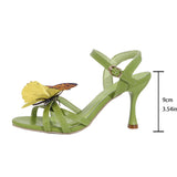 Breakj Decoration After The Ankle With A Buckle With Round Head Fine High Heel Sandals Large Size Fashion Sandals