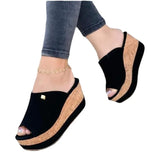 Breakj New Slope And Fish Mouth Slippers Women Thick Letter And Waterproof Table 43 Large Size Cold Slippers