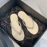 Celebrity Rhinestone Clip Summer 2023 Korean Flat Drag Candy Color Fairy Shoes To Wear Women's