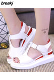 new summer sandals female student muffin bottom casual women's shoes 42 large size sports sandals platform