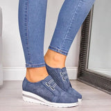 2022 New High Heel Lady Casual Women Sneakers Leisure Platform Shoes Breathable Height Increasing Shoes Women Flats Plus Size