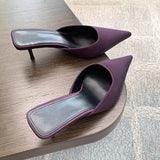 Breakj Single Shoes 2025 Spring New French Silk And Satin Fine Heel Single Shoes High-Value Tip High-Heeled High-Heeled