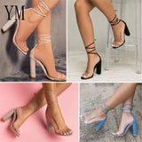 New Women Sandals Ankle Strap Platform High Super Transparent Sexy Women Pumps Cover Heel Party Wedding Ladies Zapatos De