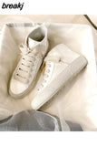 soled flat shoes for women's new white casual high top school shoes silk Casual shoes sneakers women white shoes
