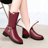 Warm Women's Winter High Snow Boots Brand Designer Chelsea Bottes Female Botas Altas Mujer Fashion Ladies Shoes Black