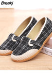Ladies Casual Comfort Bohemian Slip On Lazy Shoes Female Womens Flat Slip On Canvas Strap Loafers Straw
