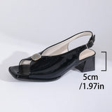 Breakj New Fish Mouth Sandals French Retro Square Buckle Behind The Empty Coarse Temperament Fairy
