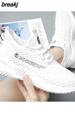 Breathable Women's Sneakers Hollow Mesh White Black Running Shoes Small Size 33 34 Casual Women's Shoes Tenis