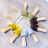 Luxury Slides Women Mules Fetish Pumps Individual Weave Leisure New Thick Heel Office Ladies Prom Slippers Women's