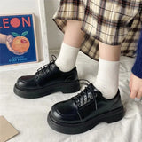 platform loafers Women Oxford Shoes Flat on Platform Casual Shoes Lace Up Leather Shoes Sewing Round Toe zapatos