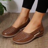 Breakj Summer Large-Size Casual Sandals Women's Shoes Slopes Hollow Pure Color Single Shoes Low-Heeled