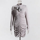 Yujie Style Dress Woman 2025 Spring New Fashion Design Feeling Hottie Folding Bag Hip Dress Dress