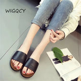 toe home flat slippers women 2019 new summer shoes woman Concise Fashion White Simple Slip Indoor Casual ladies