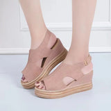 Breakj Women's Shoes 2025 New Sandal Pine Cake Thick-Soled Women's Shoes Summer Hollow Fish Mouth Slope