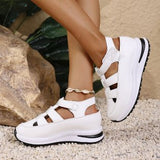 Breakj New Slope Hedley Sandals Bag Head Hollow Breathable Female Large Size Loose Cake Thick-Soled Magic Stick Casual