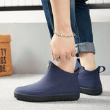 Men Rubber Rain Shoes Slip On Waterproof Low-Heel Tube PVC Rain Boots Work 2020 Hot Sale Men's Boots
