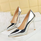Breakj Banquet High Heels Fine Heel Ultra High Heel Waterproof Platform Shallow Mouth Pointed Head Single Shoes Women's Shoes High