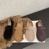 One-Legged Flat-Bottomed Women's Single Shoes 2025 Spring And Autumn New Mori-Sin-Retro Bean Shoes Casual Balley Happy