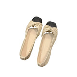 Wind Grandma Ladle Shoes Female 2024 Spring And Autumn New Soft Leather Soft Sole Super Soft Bean Shoes Lazy Shallow Mouth Flat Single