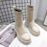 Sock Boots Women 2020 New Punk Gothic Shoes Ankle Boots Platform Shoes Women White Sock