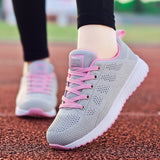 2021 Factory Direct Women Casual Shoes Fashion Breathable Walking Mesh Flat Shoes Sneakers Gym Vulcanized Tenis