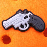 Skull Shoe Charms Tai Chi Pistol Submachine Gun Red Heart Shoes Accessories Decoration Fit Buckle Croc Jibz Kids