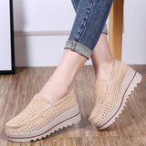 Breakj And Summer New Women's Shoes Korean Version Of Thick-Sed Loose Cake Shoes Leather Casual Shoes Large-Size Heel Bean