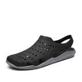 Men PVC Sandals Slippers Summer Hollow Out Breathable Casual Water Shoe Outdoor Lightweight Beach Sandals Non-Slip