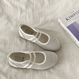 Breakj Version Of The Color Double Bouquet Single Shoe 2025 Autumn New Retro Round Head Mary Jane Shoes Flat Bottom Shallow Casual