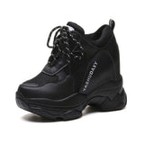 White Trendy Shoes Women High Top Sneakers Women Platform Ankle Boots Basket Femme Chaussures Femmes Height Increase