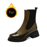 2021 Luxury Chelsea Boots Women Ankle Boots Chunky Winter Shoes Platform Ankle Boots Slip On Chunky Heel Boot NEW Ladies