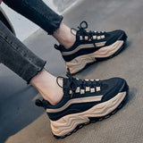 Spring New Women's Casual Shoes Comfortable Lace-up Sneakers Women's Shoes Thick-soled Increased Women's Vulcanized