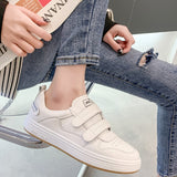 Size 35-40 Women Sneakers Real Leather Fashion Platform Shoes For Women White Lace-Up Pumps Low Heels Baskets