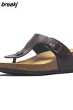 Fashion Summer Women Wedge Cork Flip Flops Slipper 2023 New Beach Outside Non-slipe Trifle Platform Med Heel Slide