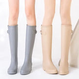 PVC Women Rain Boots Girls Ladies Tall Boots Women's Pure Color Rain Boots Outdoor Rubber Water shoes For Female Casual