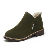 Hot Fashion Women New Boots Autumn Winter Boots Classic Zipper Snow Ankle Boots Winter Suede Warm Fur Plush Women