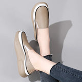 Breakj Single-Shoe Super Slim Woman New Small White Shoes Thick Soles Casual Flat Heel Pregnant Women Shoes Lazy Happy