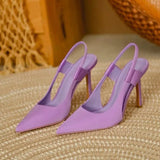 Breakj Super Fiber Solid Color Pointed High Heel Sandals Female Fashion Sexy High Heels Female Womens