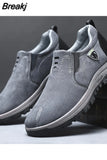 Men's Slip-on Shoes Breathable Casual Sports Shoes Outdoor Hiking Shoes Walking Shoes for Men Hand Stitching Mesh