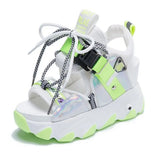 Lady Platform Chunky Sandals Mixed Color shoes lace Buckle Punk Sandals Women Open Toe Beach Casual Shoes