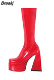 Over The Knee High Boots 2023 Brand Design Zipper White Black Fashion Motorcycle Boots Sexy Party Walking Comfy